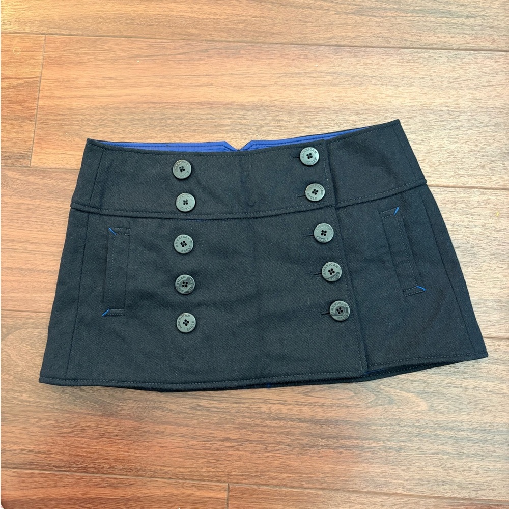 American Eagle Navy Button Mini Skirt